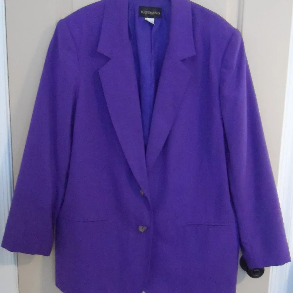 Purple Blazer Womens Size 18 by Requirements - Picture 2 of 5